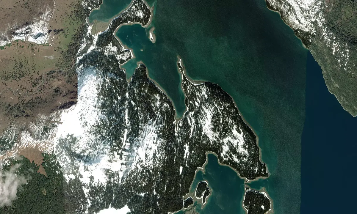 Flyfoto av Fingers Bay South Arm Southeast Bight