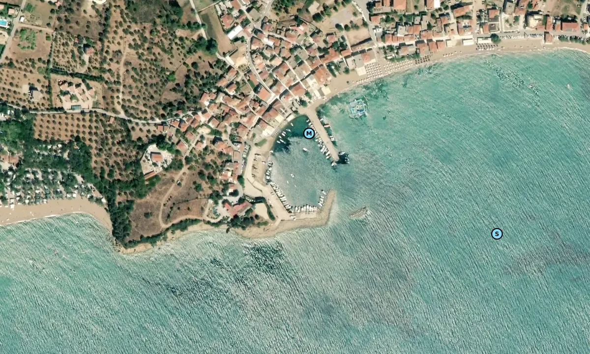 Satelite image of Finikounda harbour