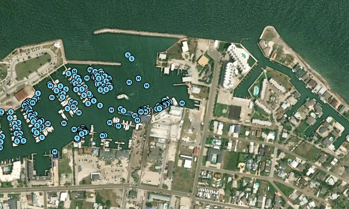 Satelite image of Fisherman's Wharf - Port Aransas