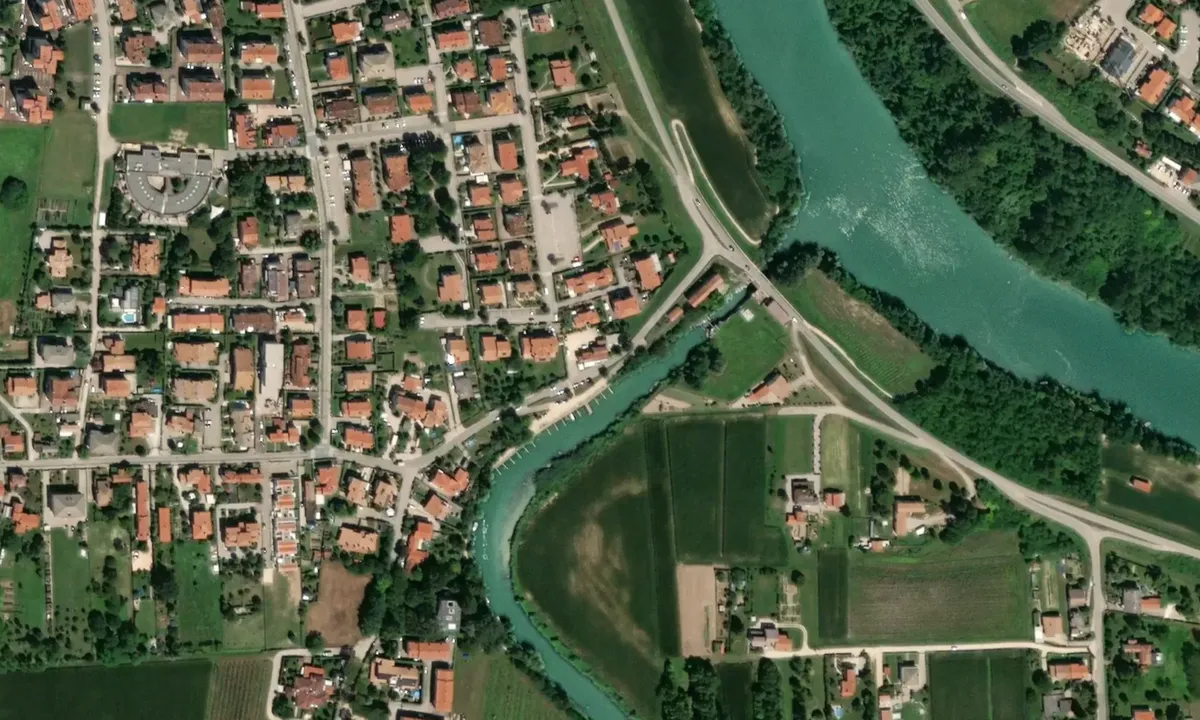 Flyfoto av Fiume Piave Vecchia - Chiusa Intestadura