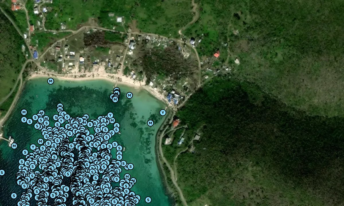 Satelite image of Foxys Jetty - Great Harbour