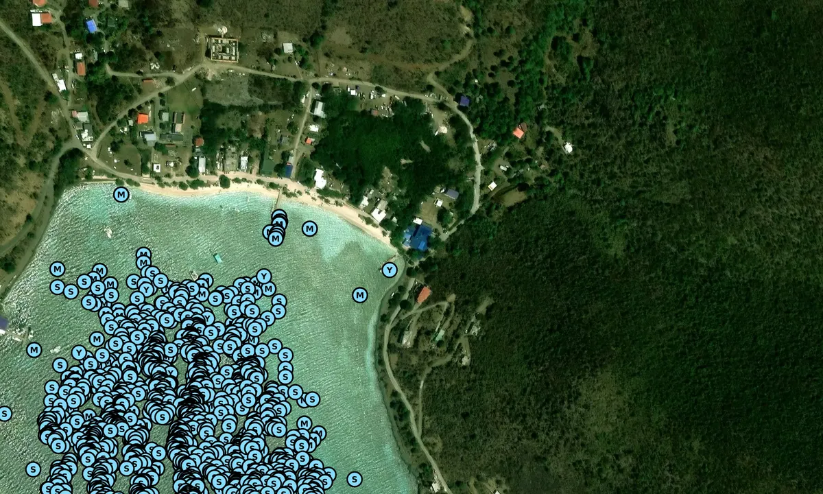 Satelite image of Foxys Jetty - Great Harbour