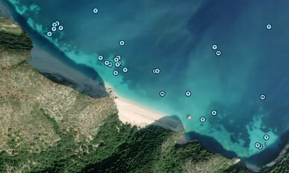 Satelite image of Fteri Beach