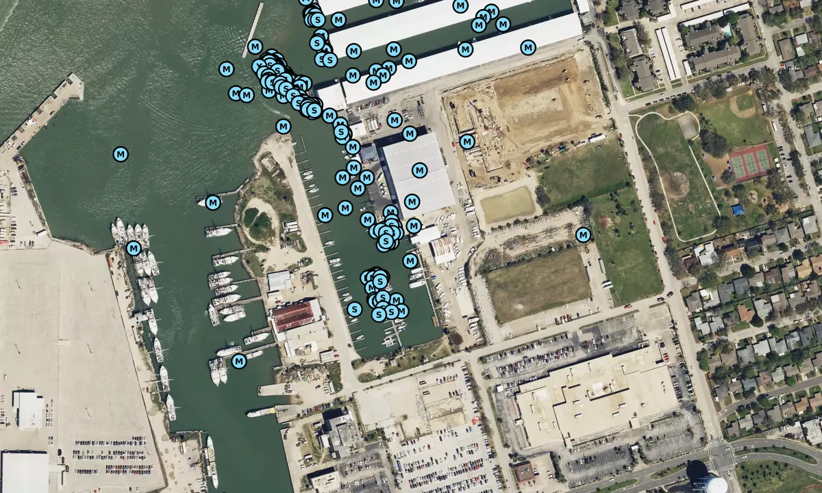 Satelite image of Galveston Yacht Basin