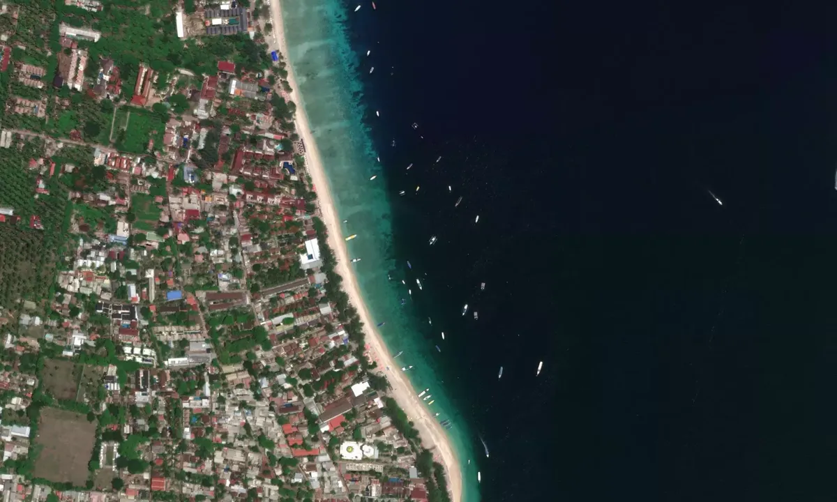Flyfoto av Gili Trawangan