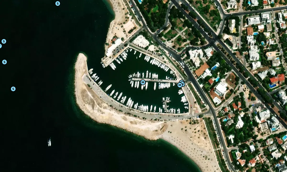 Satelite image of Glyfada marina (Γλυφάδα)