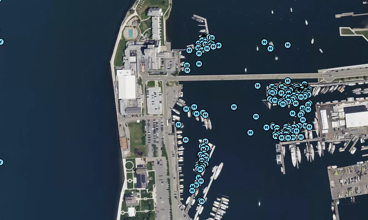 Satelite image of Goat Island Marina