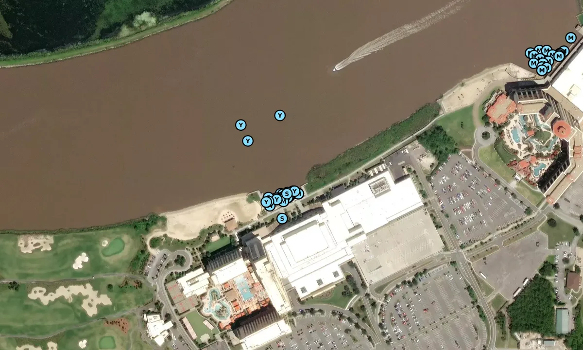 Satelite image of Golden Nugget Lake Charles