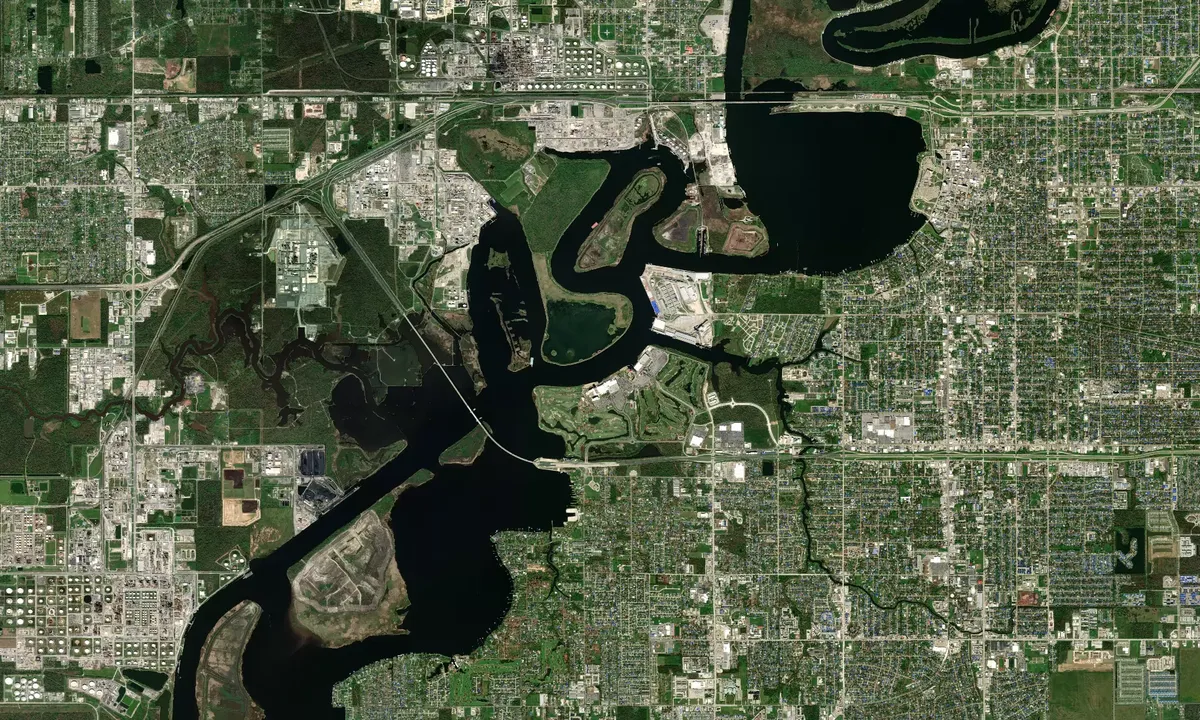 Flyfoto av Golden Nugget Lake Charles