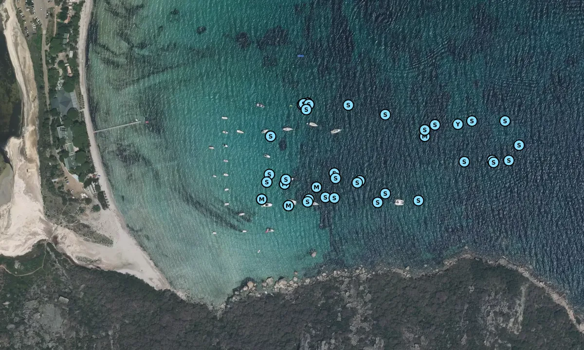 Satelite image of Golfe de Santa Giulia (South)