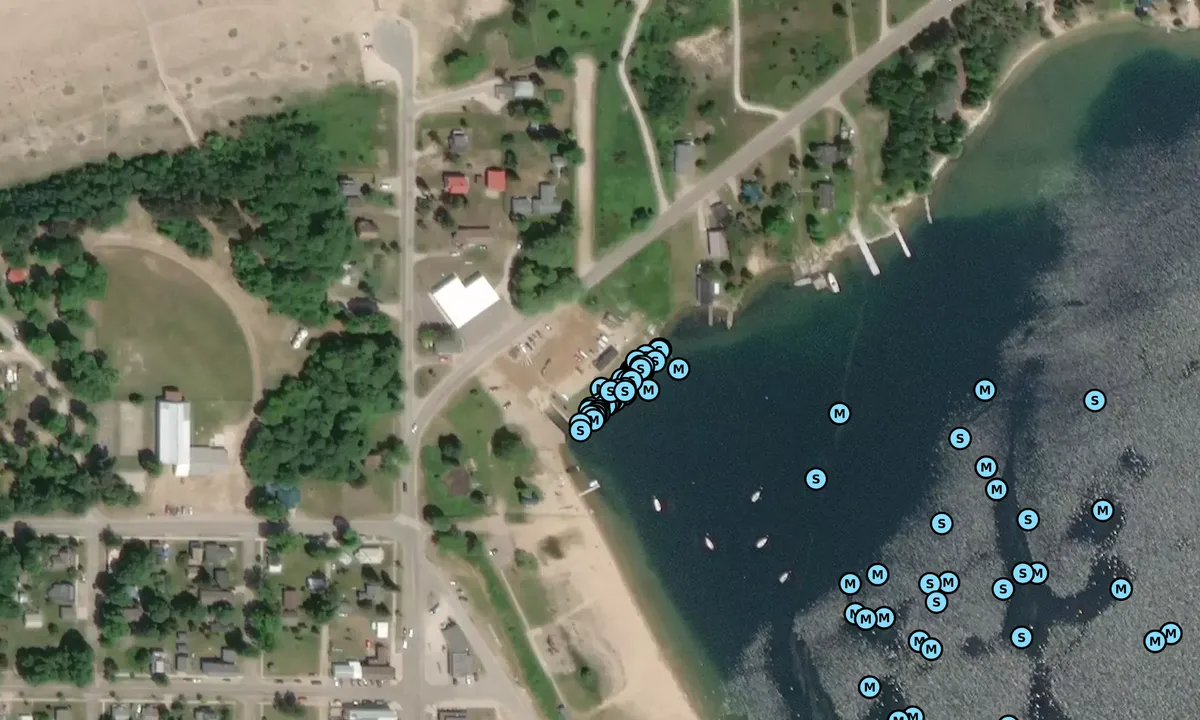 Satelite image of Grand Marais Woodland Park Marina