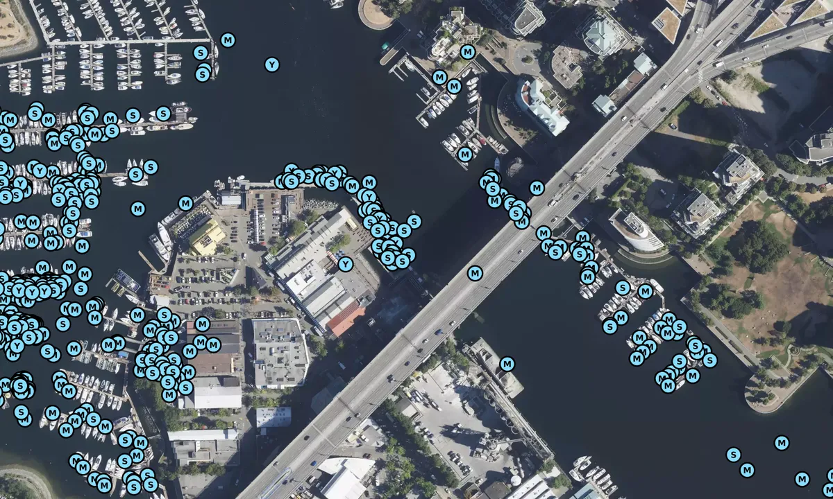 Satelite image of Granville Island Public Dock