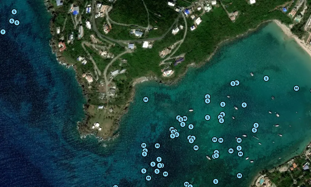 Satelite image of Great Cruz Bay - St. John