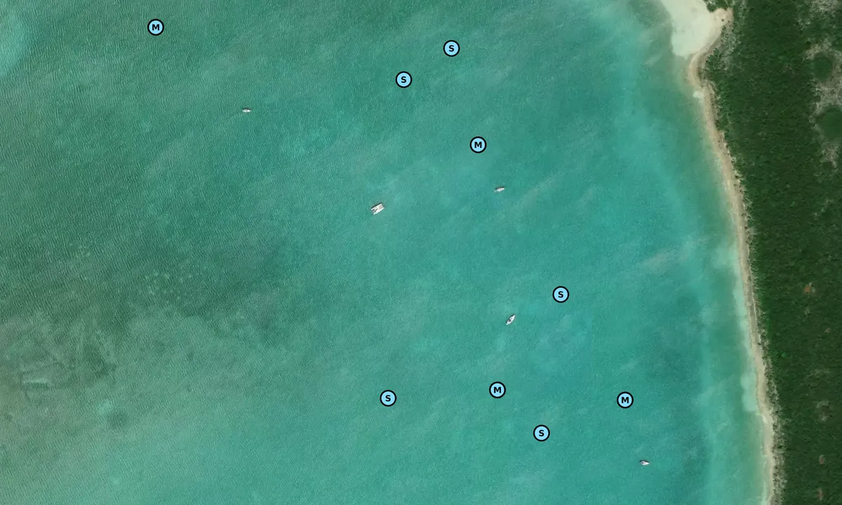 Satelite image of Great Sail Cay