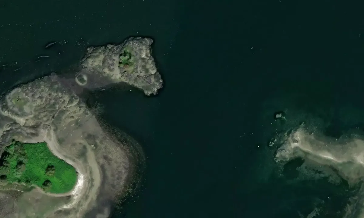 Satelite image of Gribbell Islet