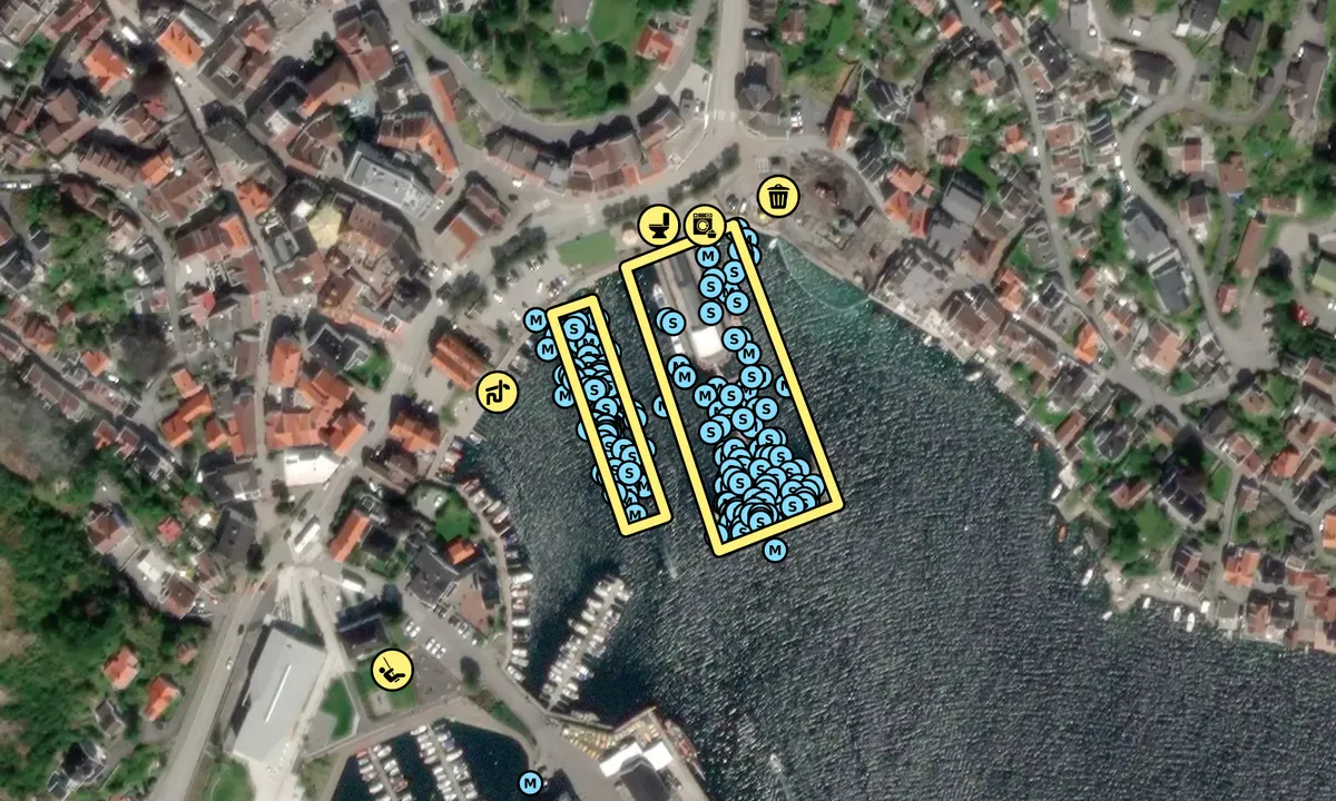 Satelite image of Grimstad Gjestehavn