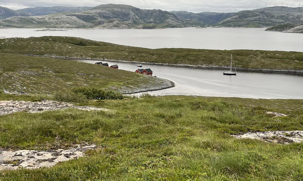 Grisvågen - Indre Skjervøya: Fredelig og god havn. Fint å ta jolla i land, gå på fottur og se utover mot havgapet. På toppen er det en dobbel benk til å nyte solnedgangen.