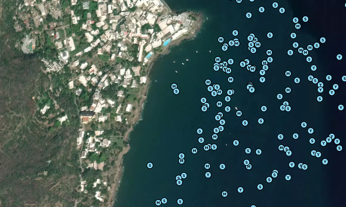 Satelite image of Grotta Palomba - Campo Boe Nautilus - Panarea