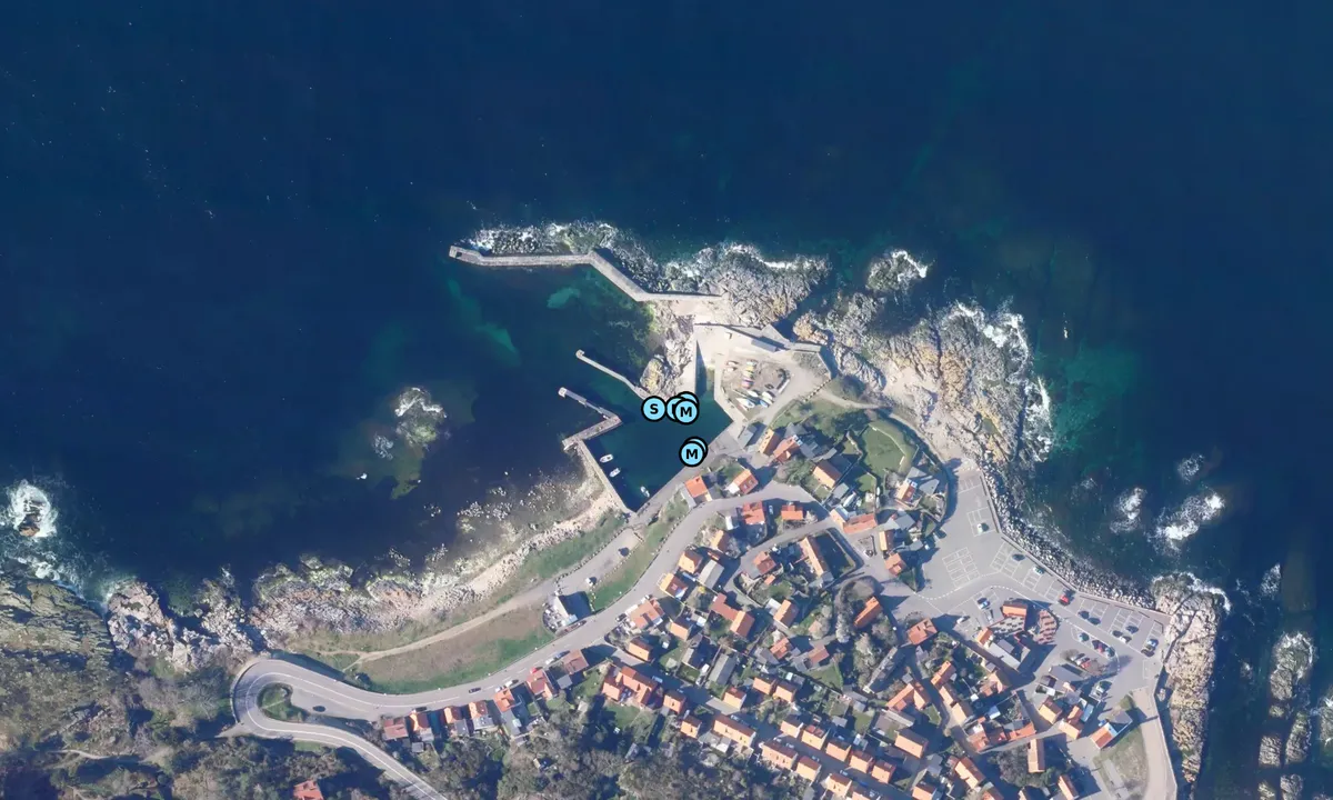 Flyfoto av Gudhjems nordlige havn