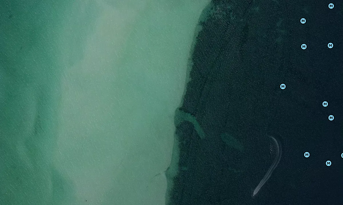 Satelite image of Gulf Harbors Sand Bar