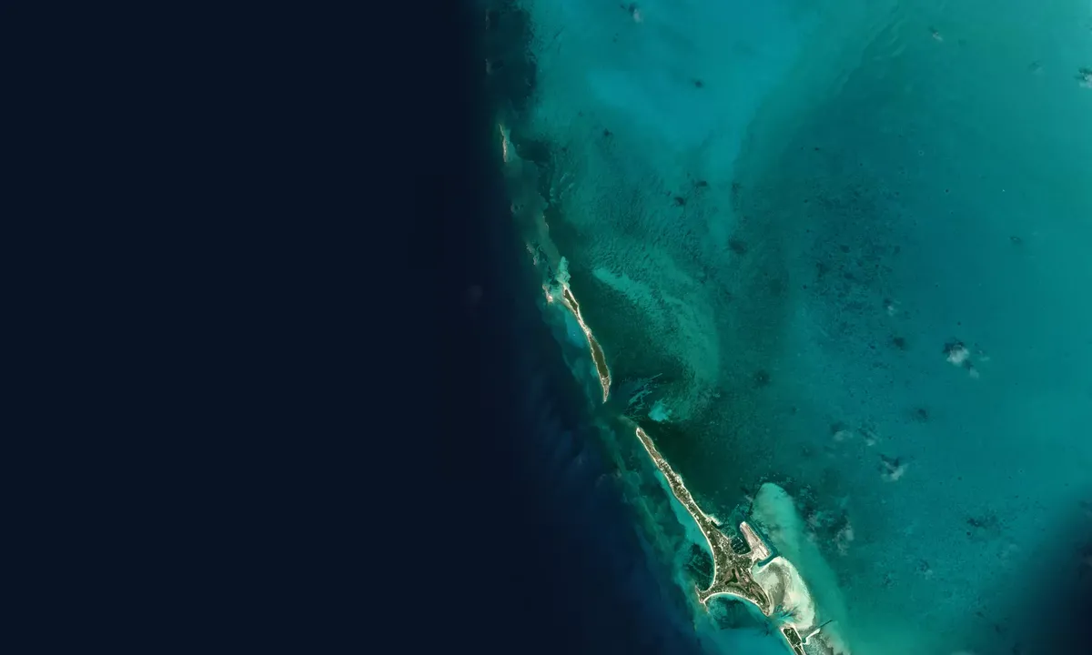 Flyfoto av Gun Cay West