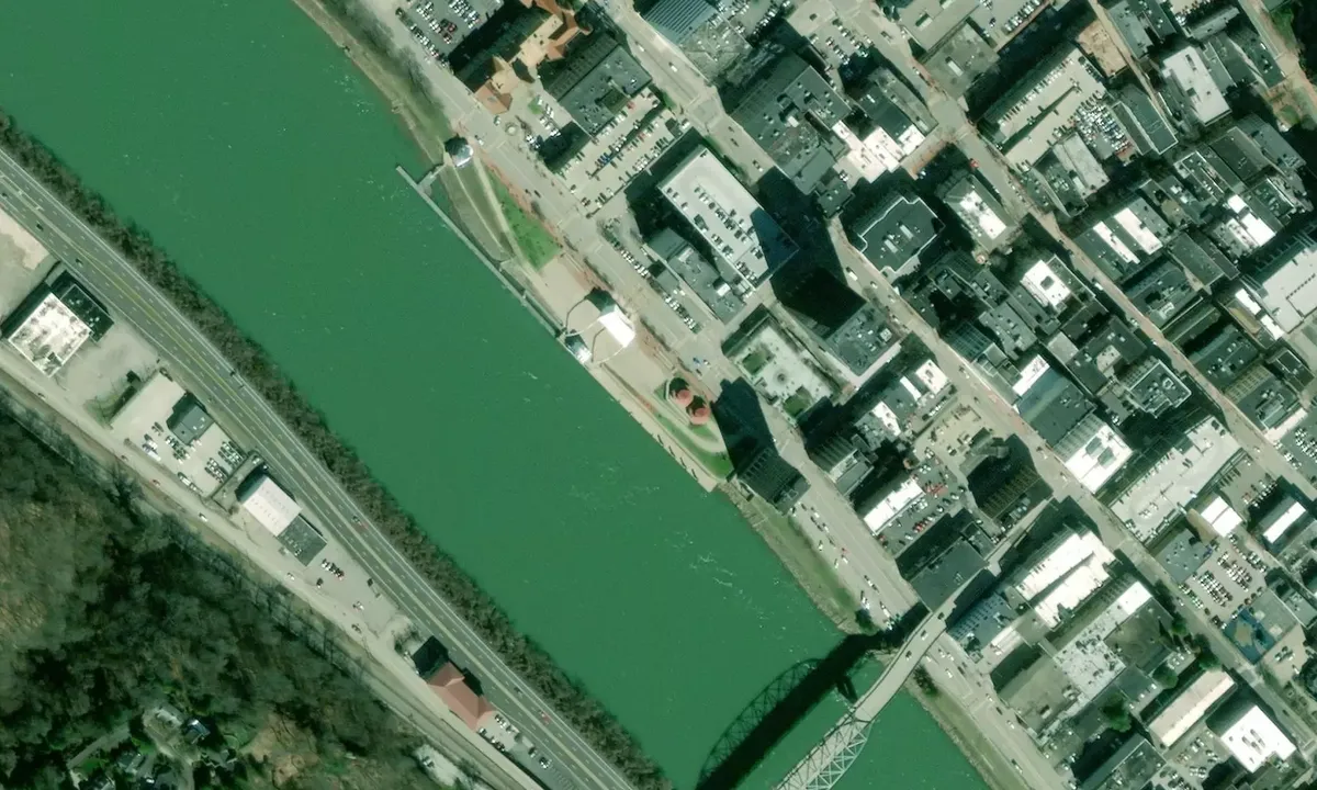 Satelite image of Haddad Riverfront Park