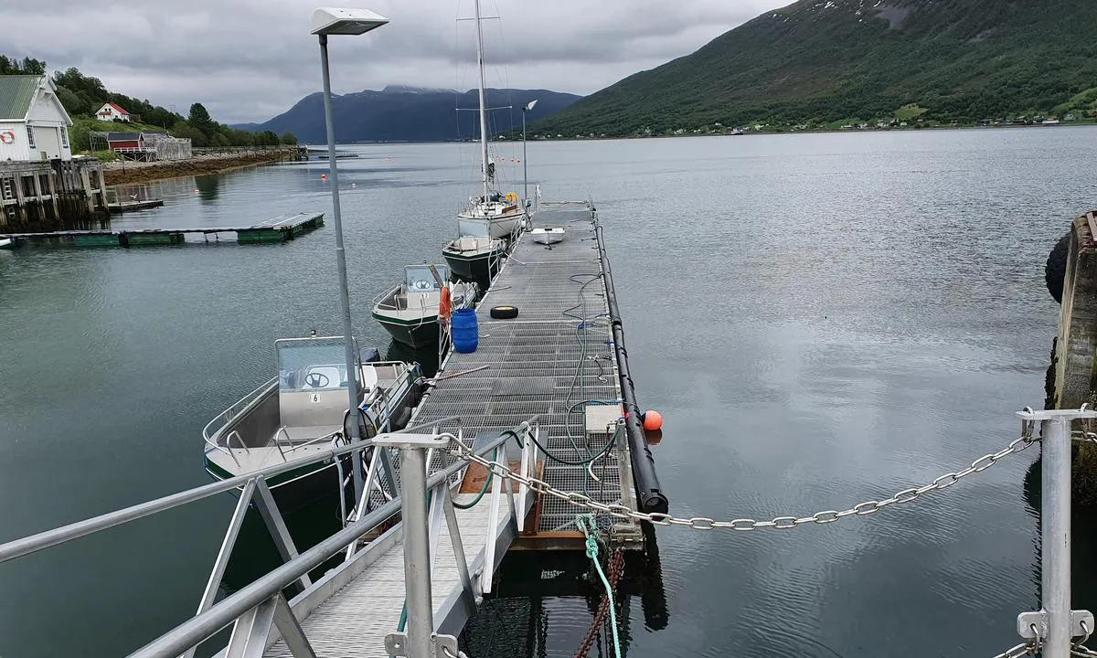 Havnnes: Flytebreygga sett mot øst.