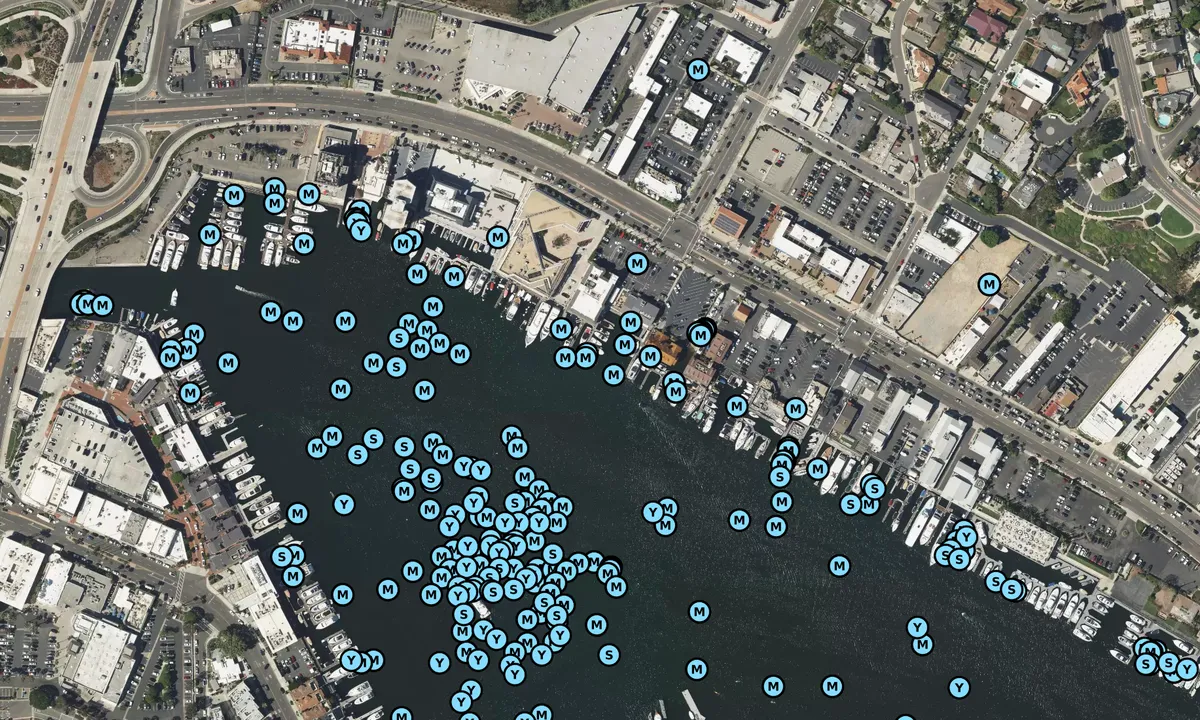 Satelite image of Hampton Yacht Group of California