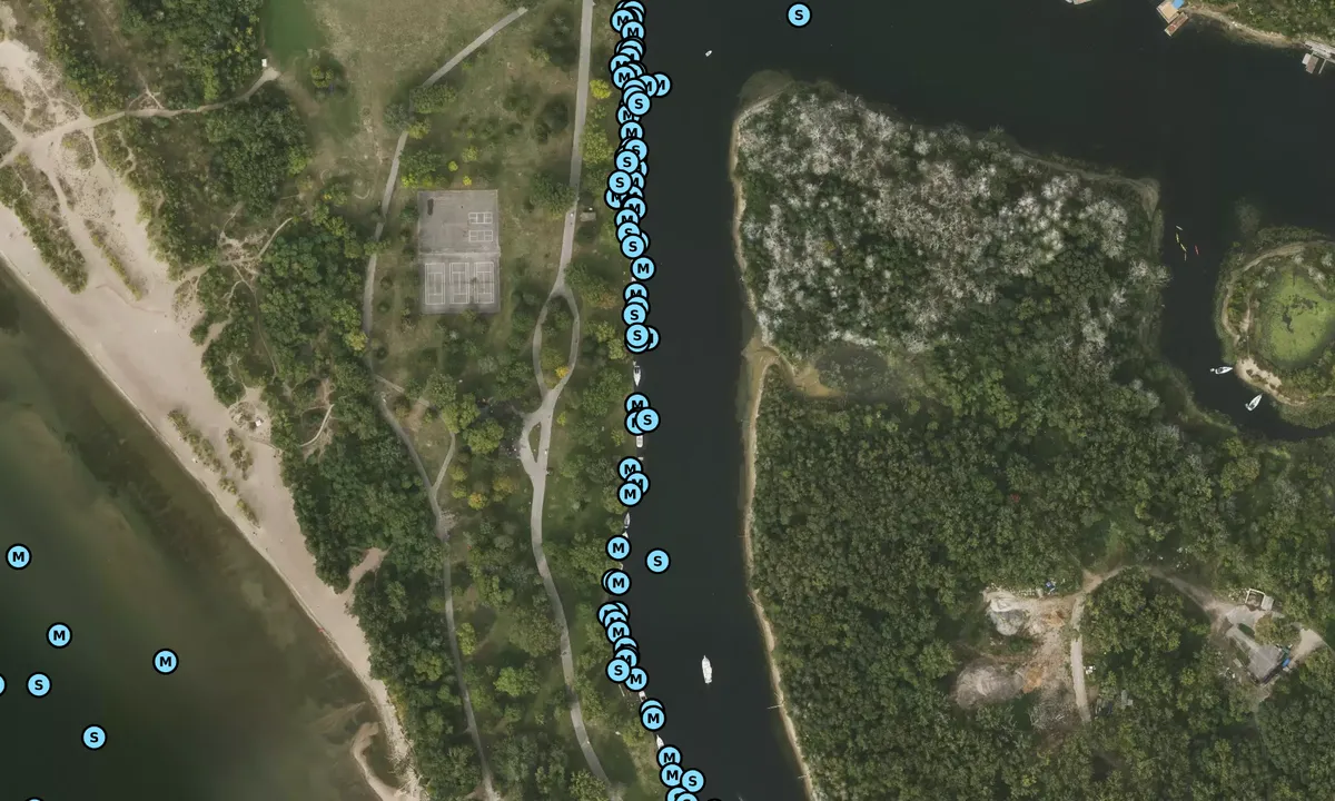 Satelite image of Hanlan's Point Wall