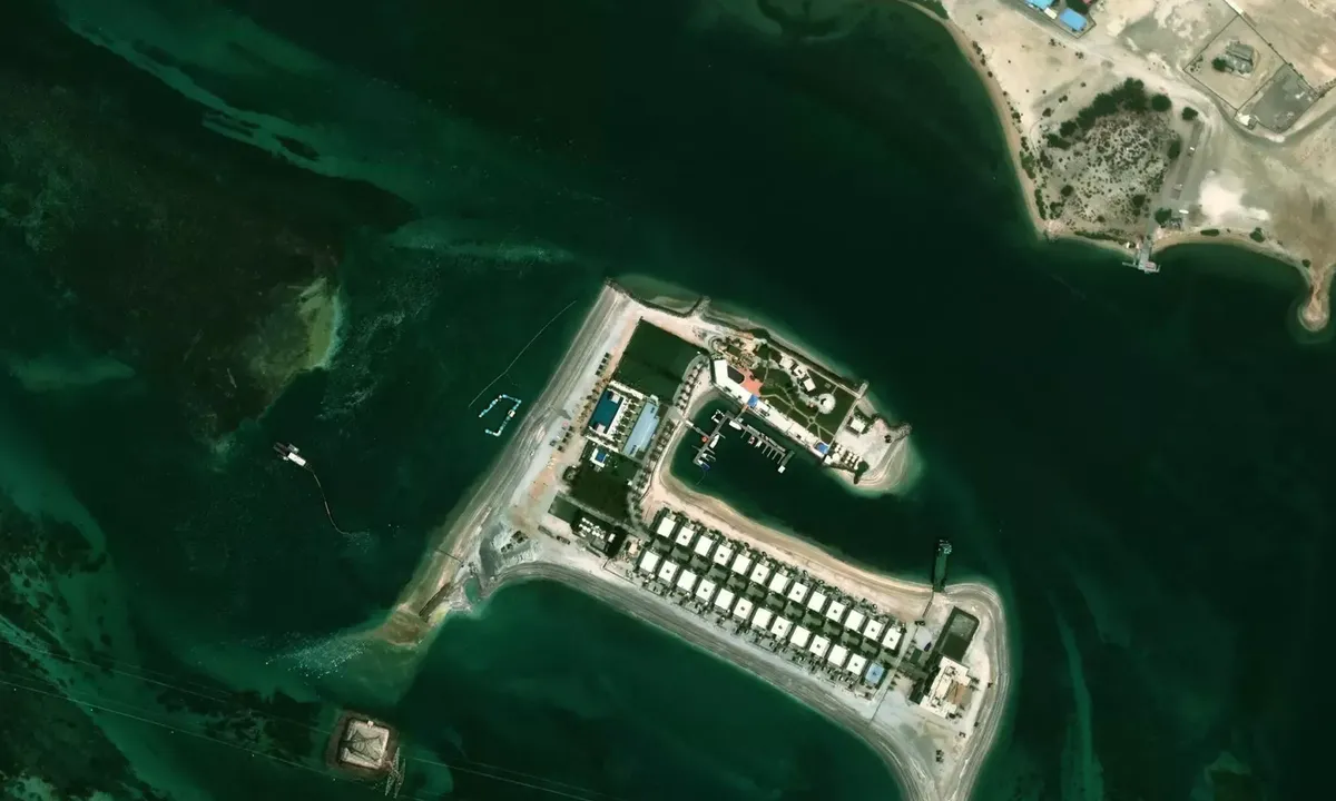 Satelite image of Happiness Island