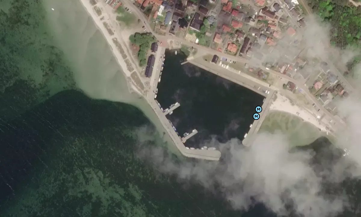 Satelite image of Harbor Fishing Trawlers