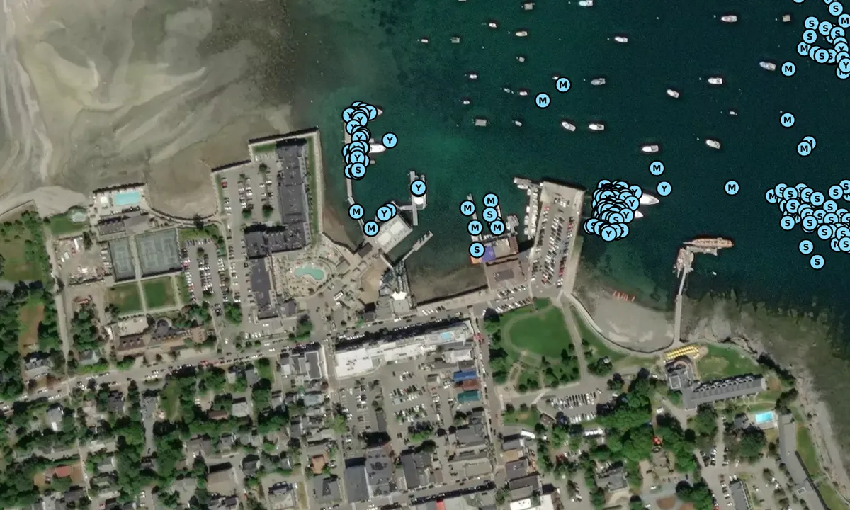 Satelite image of Harborside Hotel and Marina