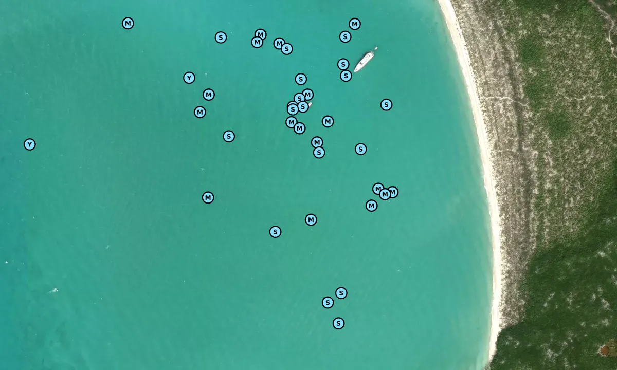 Satelite image of Hawksbill North Mooring Field (Exuma Cays Land & S