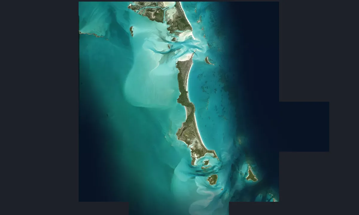 Flyfoto av Hawksbill North Mooring Field (Exuma Cays Land & S