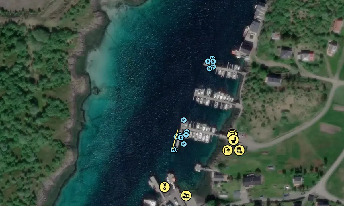 Satelite image of Helnessund Gjestehavn
