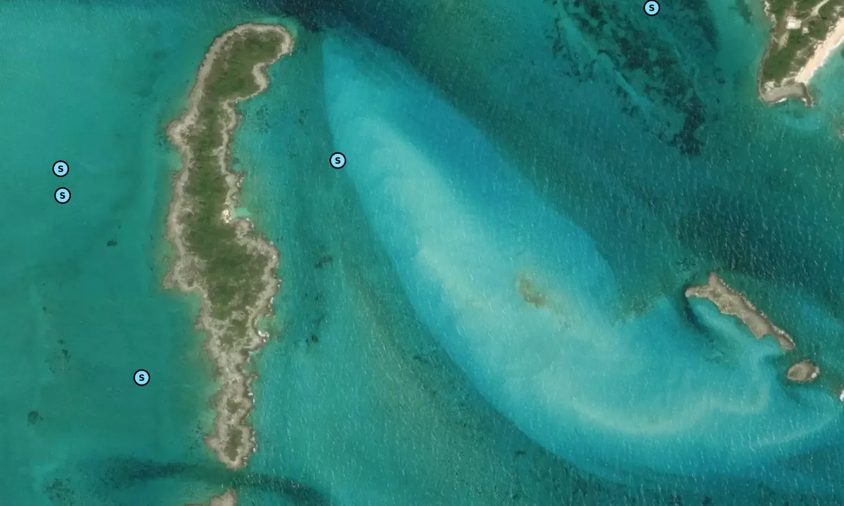 Satelite image of Highbourne Cay South
