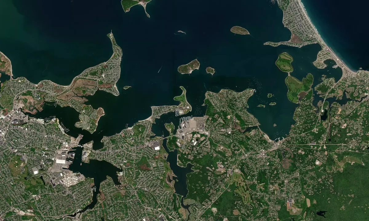 Flyfoto av Hingham Shipyard Marinas