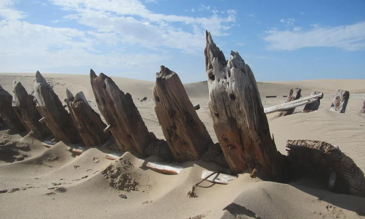 Hottentot Bay: {"base": "fr", "no": "Vrak med spantene bleket av solen.", "se": "Vrak med solblekta revben.", "en": "Wreck with ribs bleached by the sun.", "da": "Vrag med solblegede ribber.", "fr": "\u00c9pave aux membrures blanchies par le soleil.", "de": "Wrack mit von der Sonne gebleichten Spanten.", "es": "Naufragio con cuadernas blanqueadas por el sol.", "it": "Relitto dalle costole sbiancate dal sole.", "pt": "Naufr\u00e1gio com as ossadas branqueadas pelo sol.", "nl": "Wrak met door de zon gebleekte spanten.", "pl": "Wrak z belkami wybielonymi przez s\u0142o\u0144ce.", "uk": "\u041a\u043e\u0440\u0430\u0431\u0435\u043b\u044c\u043d\u0430 \u0430\u0432\u0430\u0440\u0456\u044f \u0437 \u0434\u043e\u0449\u0435\u043d\u0442\u0443 \u0432\u0438\u0431\u0456\u043b\u0435\u043d\u0438\u043c\u0438 \u043d\u0430 \u0441\u043e\u043d\u0446\u0456 \u043e\u0431\u0448\u0438\u0432\u043a\u0430\u043c\u0438.", "ro": "Epav\u0103 cu osatur\u0103 albit\u0103 de soare.", "tr": "G\u00fcne\u015ften a\u011farm\u0131\u015f omurgalar\u0131 olan enkaz.", "el": "\u039d\u03b1\u03c5\u03ac\u03b3\u03b9\u03bf \u03bc\u03b5 \u03c4\u03b1 \u03c0\u03bb\u03b5\u03c5\u03c1\u03ac \u03c4\u03bf\u03c5 \u03bb\u03b5\u03c5\u03ba\u03b1\u03c3\u03bc\u03ad\u03bd\u03b1 \u03b1\u03c0\u03cc \u03c4\u03bf\u03bd \u03ae\u03bb\u03b9\u03bf.", "cs": "Vraky s b\u00edl\u00fdmi \u017eebry b\u011blen\u00fdmi sluncem.", "hu": "V\u00edzvonalai a nap \u00e1ltal kifeh\u00e9redett roncs.", "fi": "Aurinko on valkaissut hylky\u00e4.", "bg": "\u041a\u043e\u0440\u0430\u0431\u043e\u043a\u0440\u0443\u0448\u0435\u043d\u0438\u0435 \u0441 \u0438\u0437\u0431\u0435\u043b\u0435\u043b\u0438 \u043e\u0442 \u0441\u043b\u044a\u043d\u0446\u0435\u0442\u043e \u043f\u043b\u043e\u0447\u0438.", "sr": "\u041e\u0441\u0442\u0430\u0446\u0438 \u0431\u0440\u043e\u0434\u0430 \u0441\u0430 \u0440\u0435\u0431\u0440\u0438\u043c\u0430 \u0438\u0437\u0431\u0435\u0459\u0435\u043d\u0438\u043c \u043e\u0434 \u0441\u0443\u043d\u0446\u0430.", "et": "Vrakk, mille ribid on p\u00e4ikese k\u00e4es pleekinud.", "lv": "Vrak\u0101 balin\u0101tas saules skari\u0146as.", "lt": "Saul\u0117s i\u0161blukinti r\u0117mai nuskendusi\u0173 laiv\u0173."}