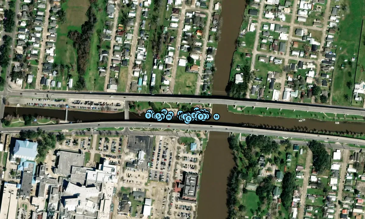 Satelite image of Houma City Dock