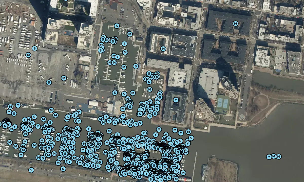 Satelite image of Hudson Point Marina - New Jersey
