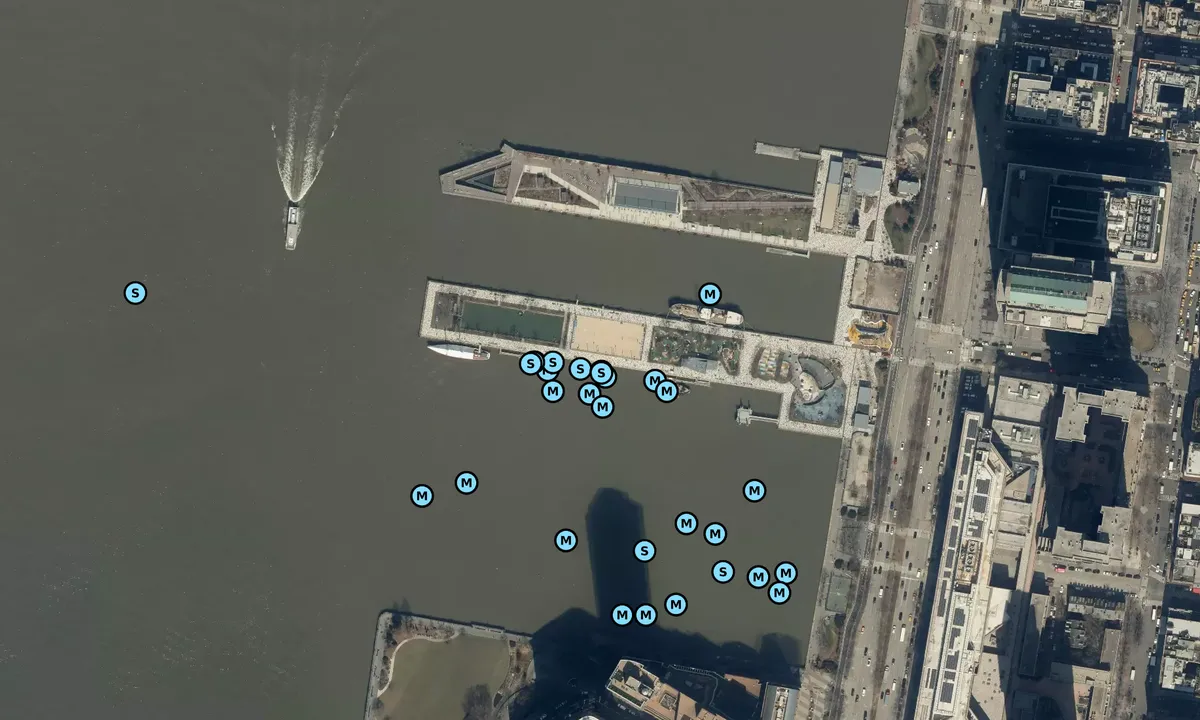 Satelite image of Hudson River Park's Pier 25