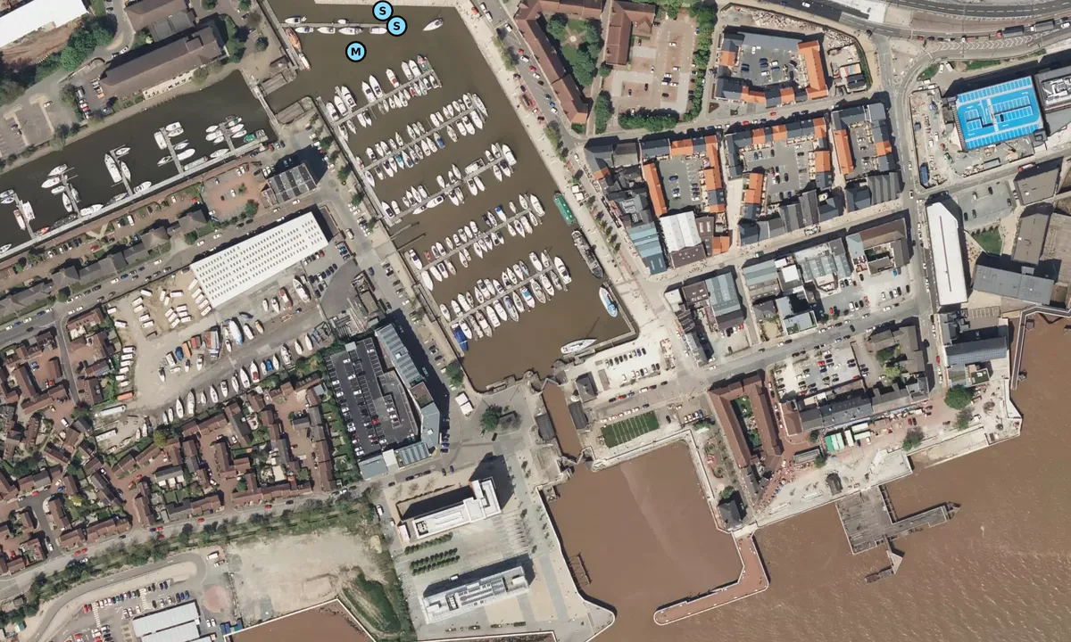 Satelite image of Hull Marina - England
