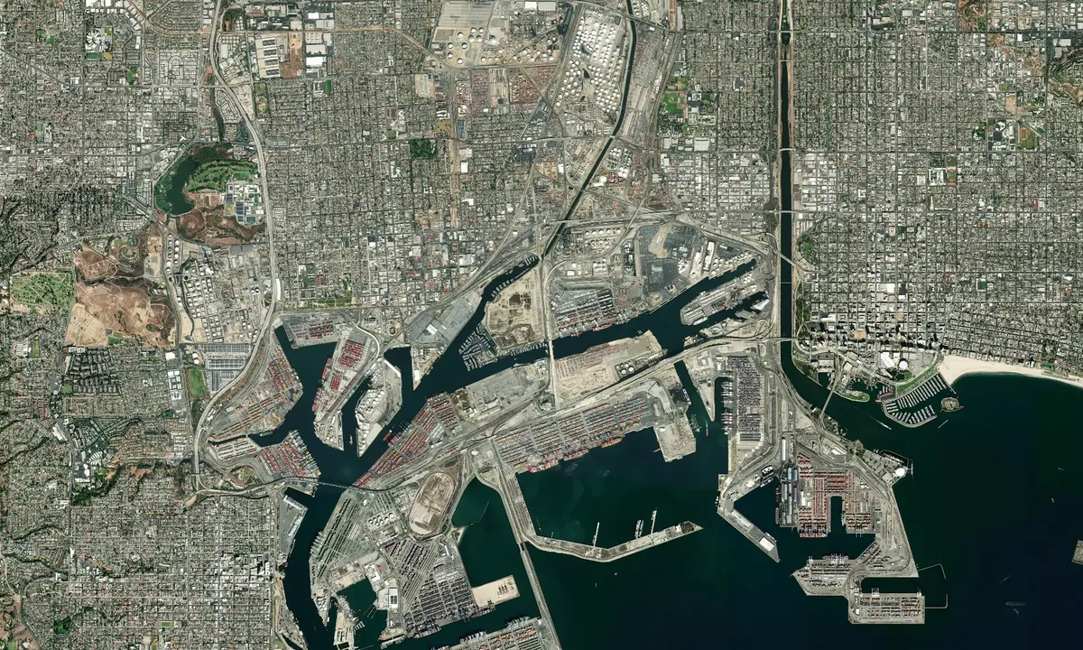 Flyfoto av Island Yacht Anchorage - Long Beach