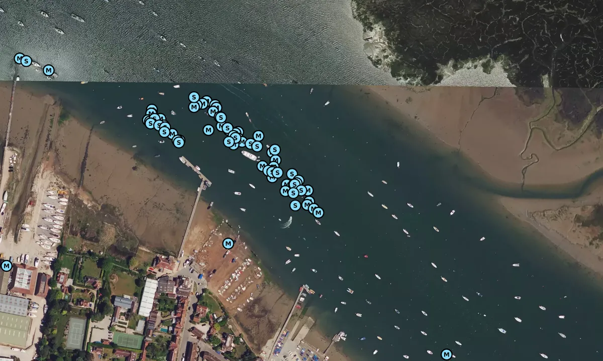 Satelite image of Itchenor Reach Moorings