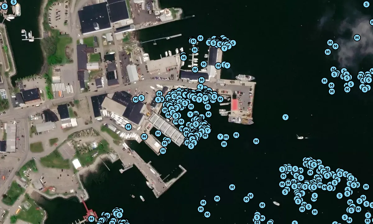 Satelite image of Journeys End Marina