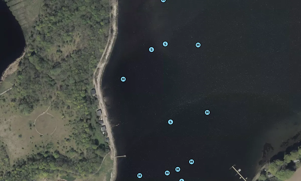 Satelite image of Kalvø anchorage