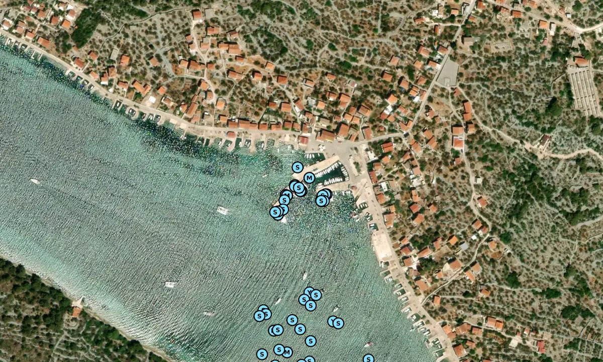 Satelite image of Kaprije Town Quay