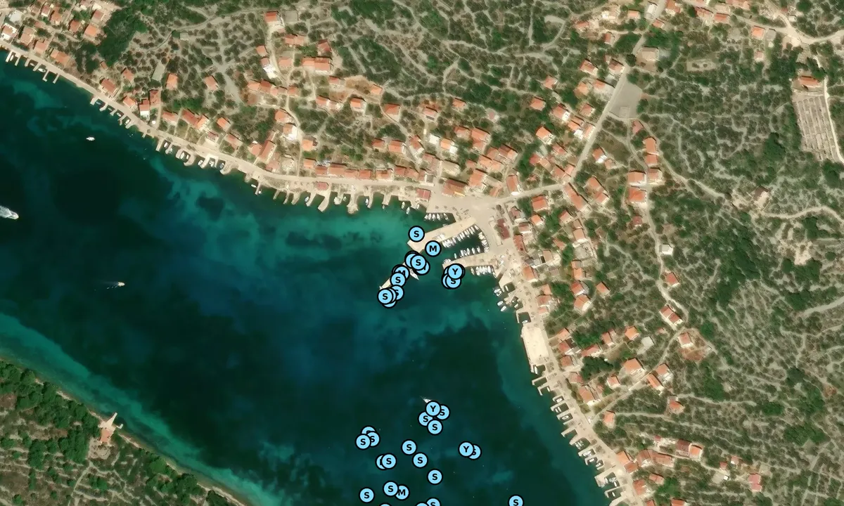 Satelite image of Kaprije Town Quay