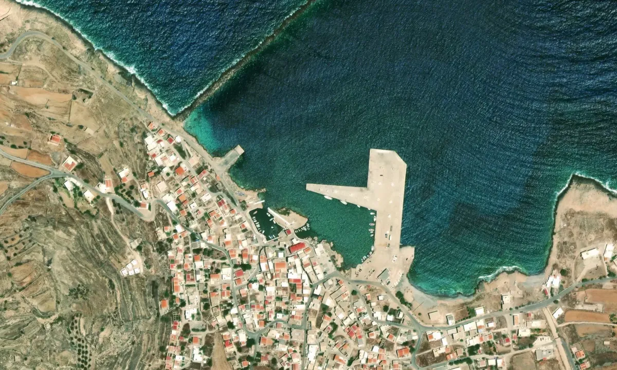 Flyfoto av Kasos Harbor