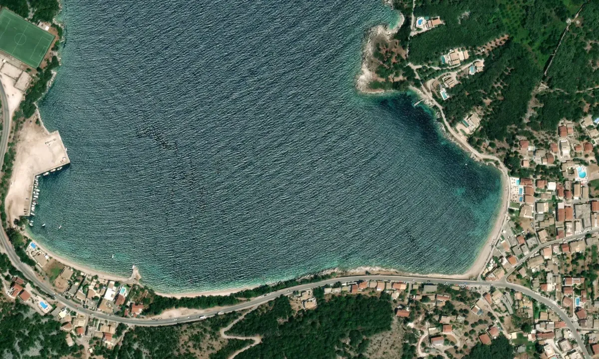 Flyfoto av Kassiopi Bay